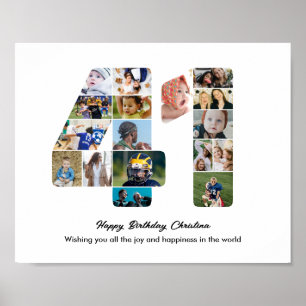 Poster Collage de photos pour la fête d'anniversaire 41 a