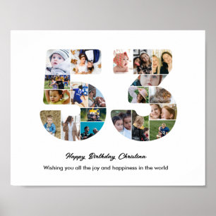 Poster Collage de photos pour la fête d'anniversaire 53 a