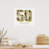 Poster Collage de photos pour le 50e anniversaire de mari (Cuisine)