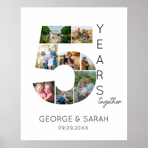 Poster Collage de photos pour les 5 ans de mariage ensemb