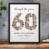 Poster Collage de photos pour les 60 ans d'anniversaire