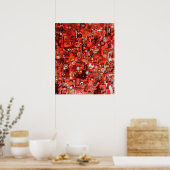 Poster Collage de pièces de jeu de plateau rouge (Cuisine)