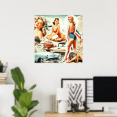 Poster Collage de pin-ups rétro (Bureau à domicile)
