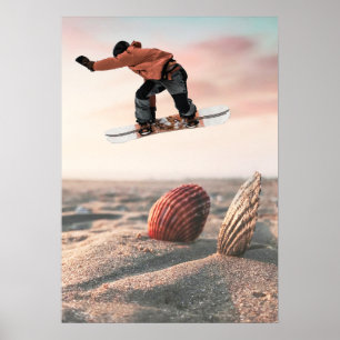 Poster Collage de planche à neige de coquillage de mer de