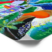 Poster Collage de Porto Rico Tropical Caribbean Art (Coin)