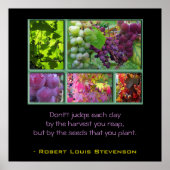 Poster Collage de raisins d'automne avec devis (Devant)