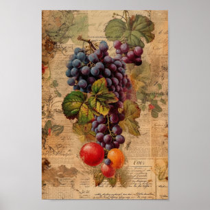 Poster Collage de raisins mignons