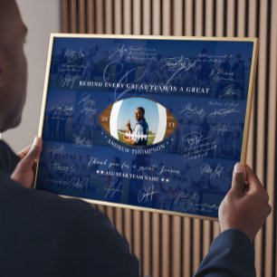 Poster Collage de signature d'équipe de football pour app