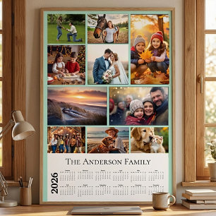 Poster Collage de souvenirs photo personnalisé calendrier