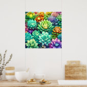 Poster Collage de succulents colorés (Cuisine)
