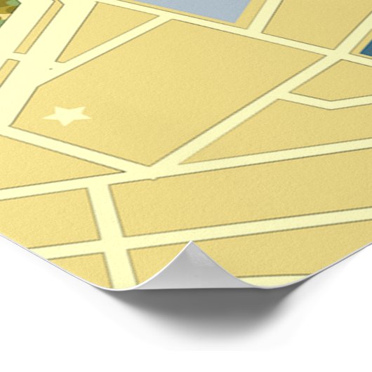 Poster Collage de voyage avec des sites touristiques embl (Coin)