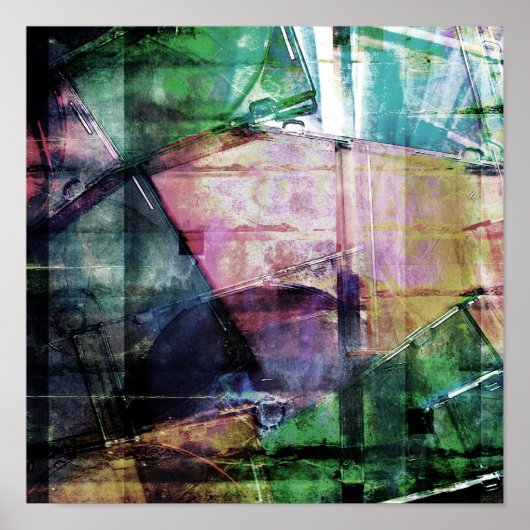 Poster Collage des Coques de CD vintages (Devant)