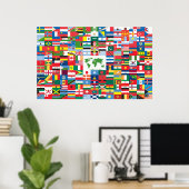Poster Collage des drapeaux de pays du monde entier (Bureau à domicile)