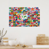 Poster Collage des drapeaux de pays du monde entier (Cuisine)
