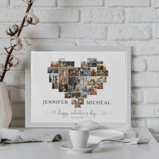 POSTER COLLAGE DU COEUR HEUREUSE SAINTE-VALENTIN