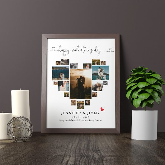 POSTER COLLAGE DU COEUR HEUREUSE SAINTE-VALENTIN