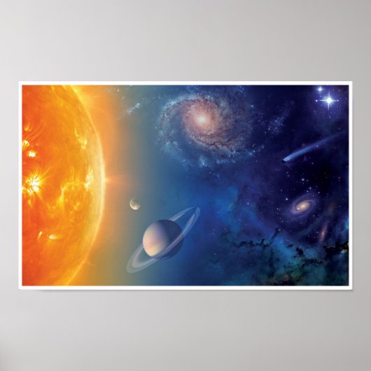 Poster Collage du système solaire de la NASA dans l'espac (Devant)