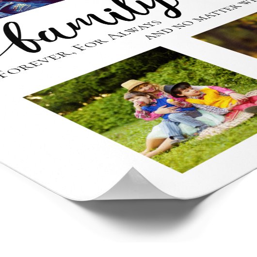 Poster Collage Familial 3 Photo Pour Toujours Citer (Coin)