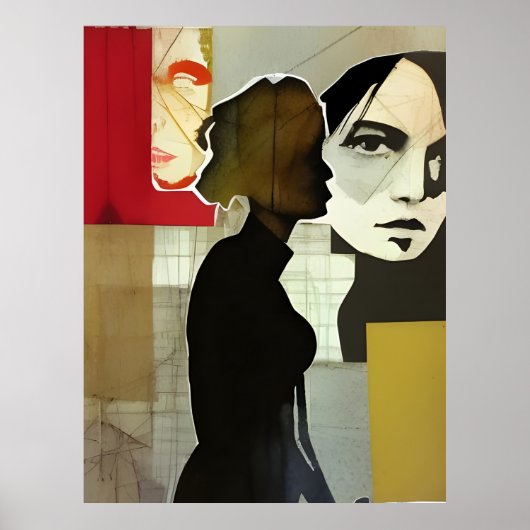 Poster Collage figuratif Médias mixtes (Devant)