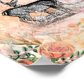 Poster Collage floral de cerf vintage (Coin)
