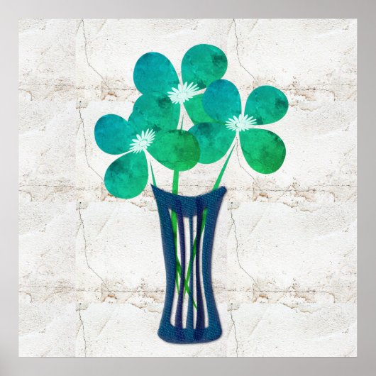 Poster Collage floral rustique (Devant)