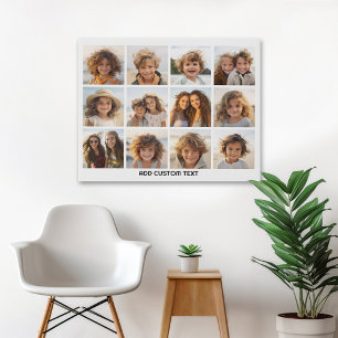 Poster Collage Grille de 12 Photos - Blanc - Type Moderne
