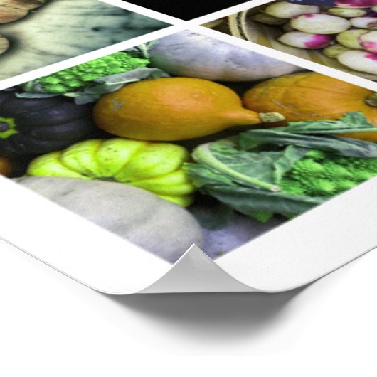 Poster Collage LÉGUMES - Jaune/Vert (Coin)