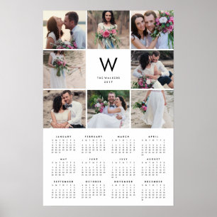 Poster Collage minimal 16x24 2017 Calendrier photo annuel