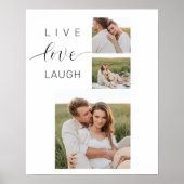 Poster Collage moderne Couple Photo & Live Love Laugh Cad (Devant)
