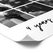 Poster Collage Moderne de 9 Photos pour Couple - 4 Ans de (Coin)