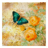 Poster Collage papillon vintage (Devant)