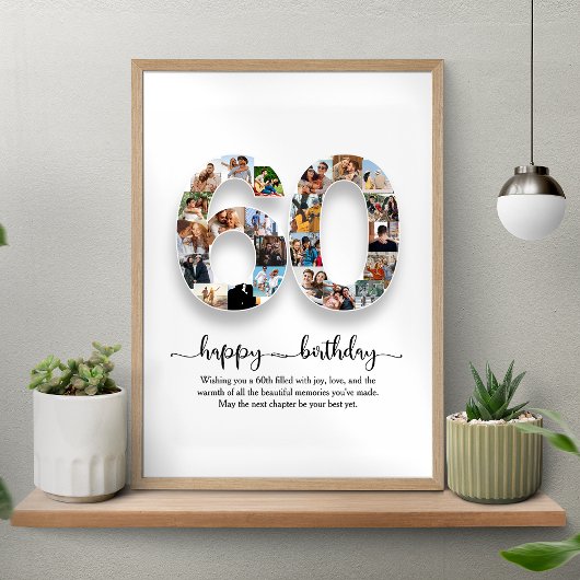 Poster collage personnalisé 60e anniversaire