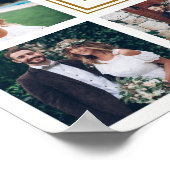 Poster Collage personnalisé 8 Mariage Photo Monogramme Or (Coin)