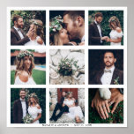 Poster Collage personnalisé 9 Mariage Carré photo<br><div class="desc">Créez votre propre affiche avec vos propres photos de mariage,  d'anniversaire,  de fiançailles et d'événements spéciaux.</div>