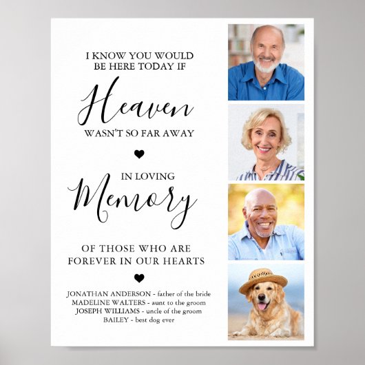 Poster Collage personnalisé de 4 photos Ciel Mariage Mémo (Devant)