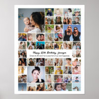 Collage personnalisé de 50 photos Cadeau pour 50e