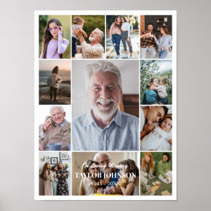 Poster Collage photo 12 images 12x16 18x24 24x32 blanc