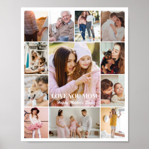 Poster Collage photo 12 images 8x10 16x20 24x30 blanc