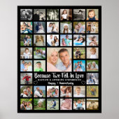 Poster Collage photo 41 ans Texte personnalisé et couleur (Devant)