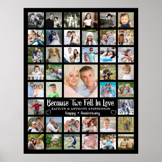 Poster Collage photo 41e anniversaire texte et couleur pe (Devant)