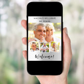 Poster Collage photo argent anniversaire fête bienvenue