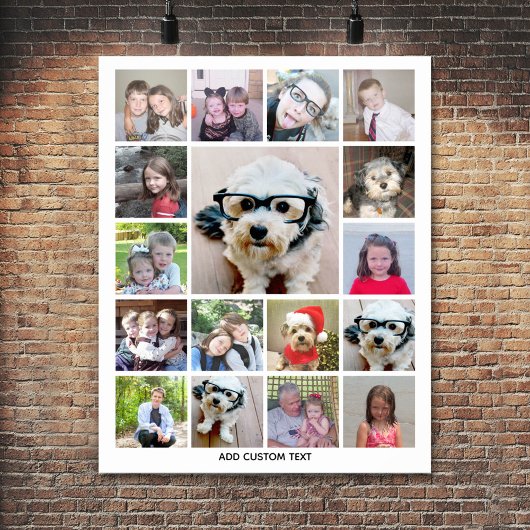Poster Collage photo avec 17 photos - peut modifier la co