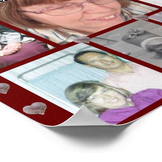 Poster Collage photo Cœurs Pour toujours dans mon cœur Ro (Coin)