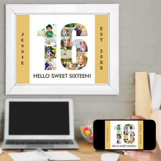 Poster Collage photo dans le numéro 16 Neutre 16e anniver