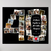 Poster Collage photo de 40e anniversaire B & W (Devant)