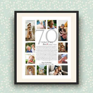 Poster collage photo de 70 choses que nous aimons de vous