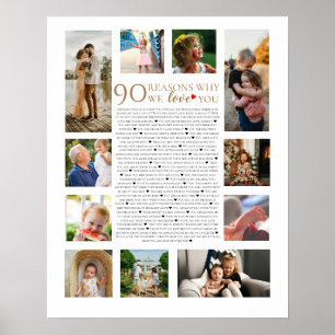 Poster collage photo de 90 raisons pour lesquelles nous v