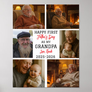 Poster Collage photo de Bonne Fête Premier Grand-Père