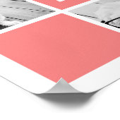 Poster Collage photo de corail et blanc Monogramme person (Coin)