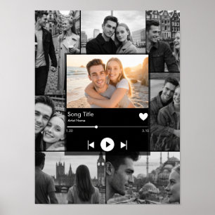 Poster Collage photo de couple avec musique de notre chan